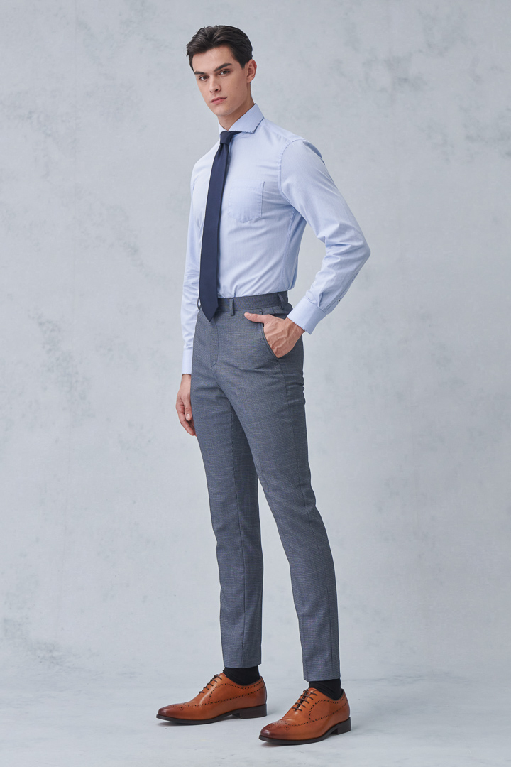 SST&C Navy Check Pattern Tailor'S Suit Trousers | 0212211003  (Outlet)_2