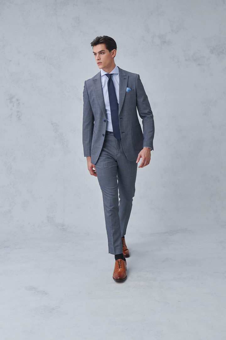SST&C Navy Check Pattern Tailor'S Suit Trousers | 0212211003  (Outlet)_3