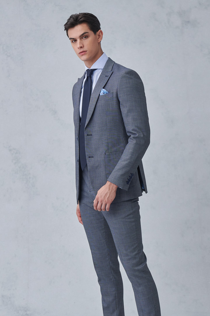 SST&C Navy Check Pattern Tailor'S Suit Trousers | 0212211003  (Outlet)_5