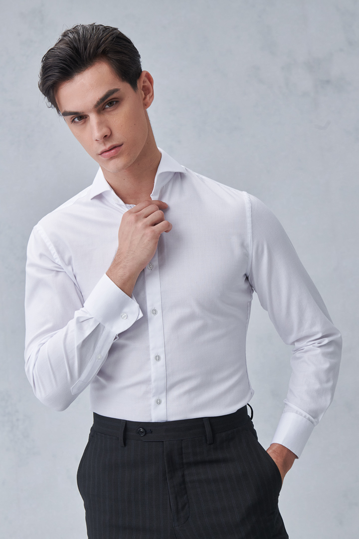 SST&C #Easycare  White Textured Standard Shirt | 0312211003  (Outlet)_4