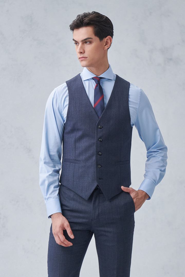 SST&C #Elastic Fit  Plain Blue Standard Fit Shirt | 0312211004  (Outlet)_3