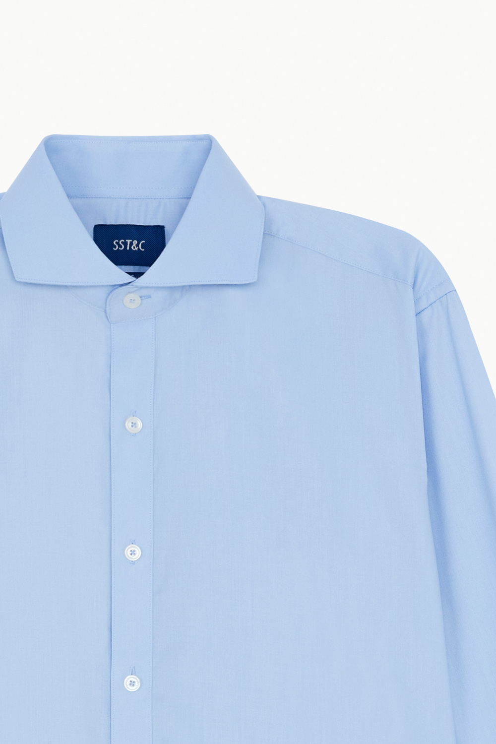 SST&C #Elastic Fit  Plain Blue Standard Fit Shirt | 0312211004  (Outlet)_8