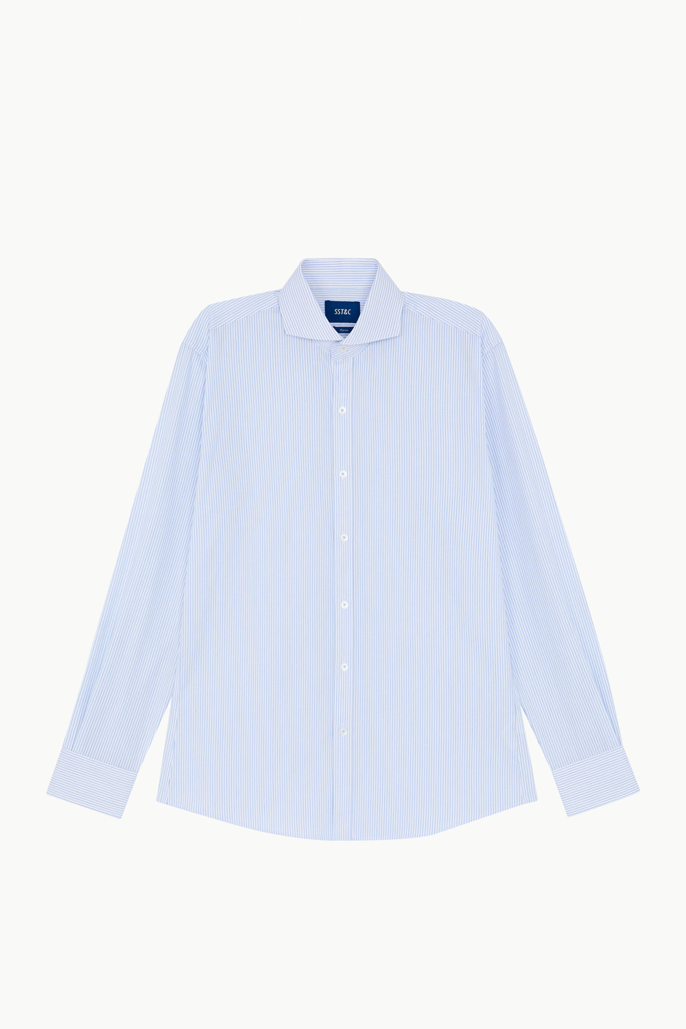 SST&C #Easycare  Blue and White Pinstripe Pattern Standard Shirt | 0312211005  (Outlet)_7