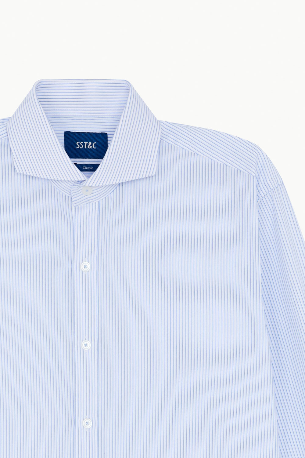 SST&C #Easycare  Blue and White Pinstripe Pattern Standard Shirt | 0312211005  (Outlet)_8