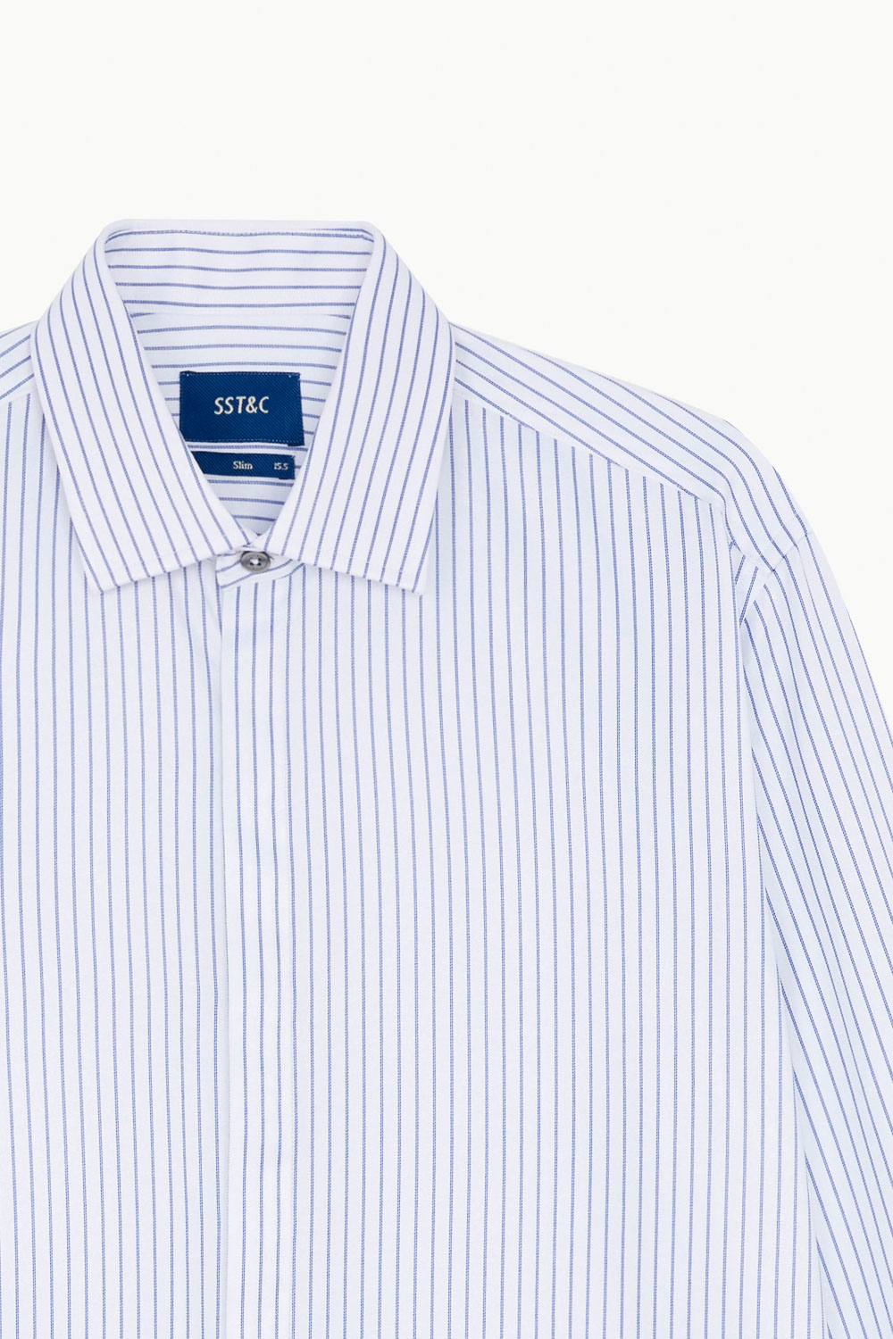 SST&C #Easycare  Blue and White Pinstripe Pattern Slim Fit Shirt | 0312211009  (Outlet)_8