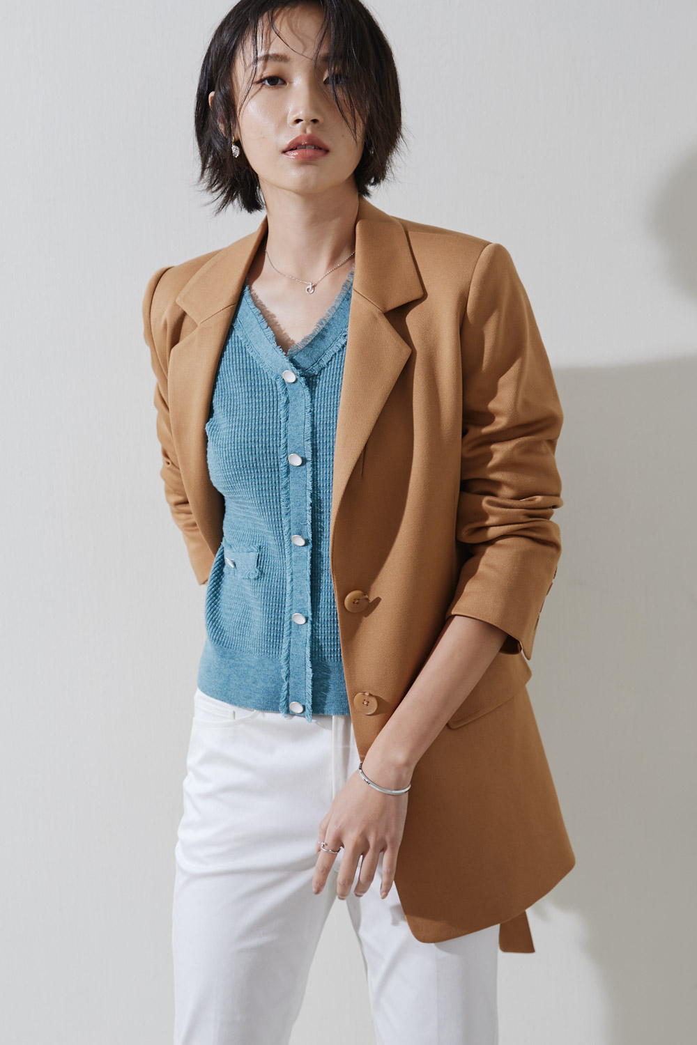 SST&C #Online Exclusive  Dark Golden Chrysanthemum Back Tie Lapel Jacket | 8162211005  (Outlet)_1