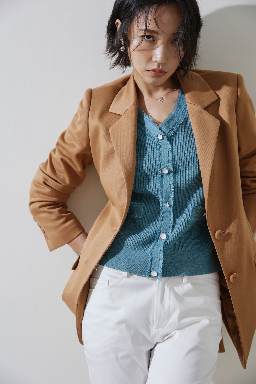 SST&C #Online Exclusive  Dark Golden Chrysanthemum Back Tie Lapel Jacket | 8162211005  (Outlet)_2
