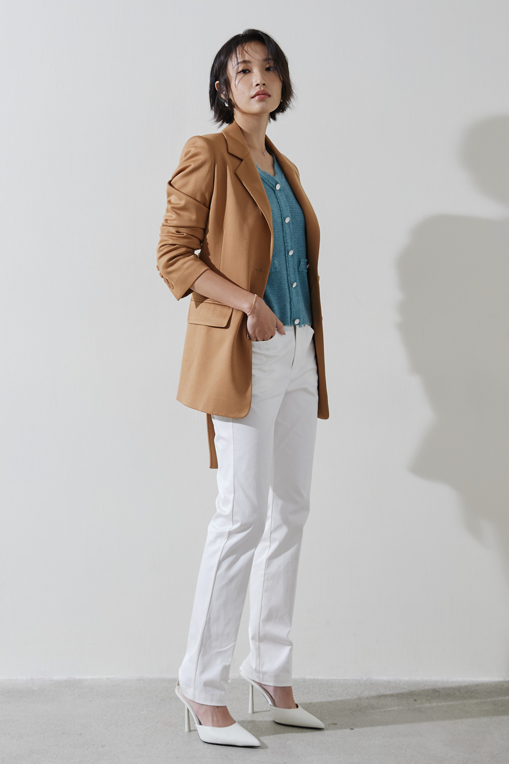 SST&C #Online Exclusive  Dark Golden Chrysanthemum Back Tie Lapel Jacket | 8162211005  (Outlet)_3