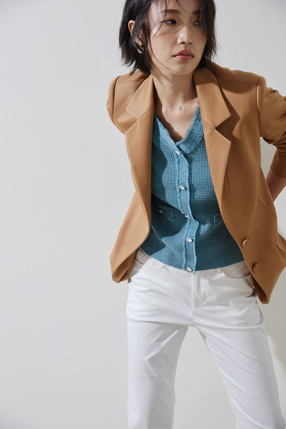 SST&C #Online Exclusive  Dark Golden Chrysanthemum Back Tie Lapel Jacket | 8162211005  (Outlet)_4