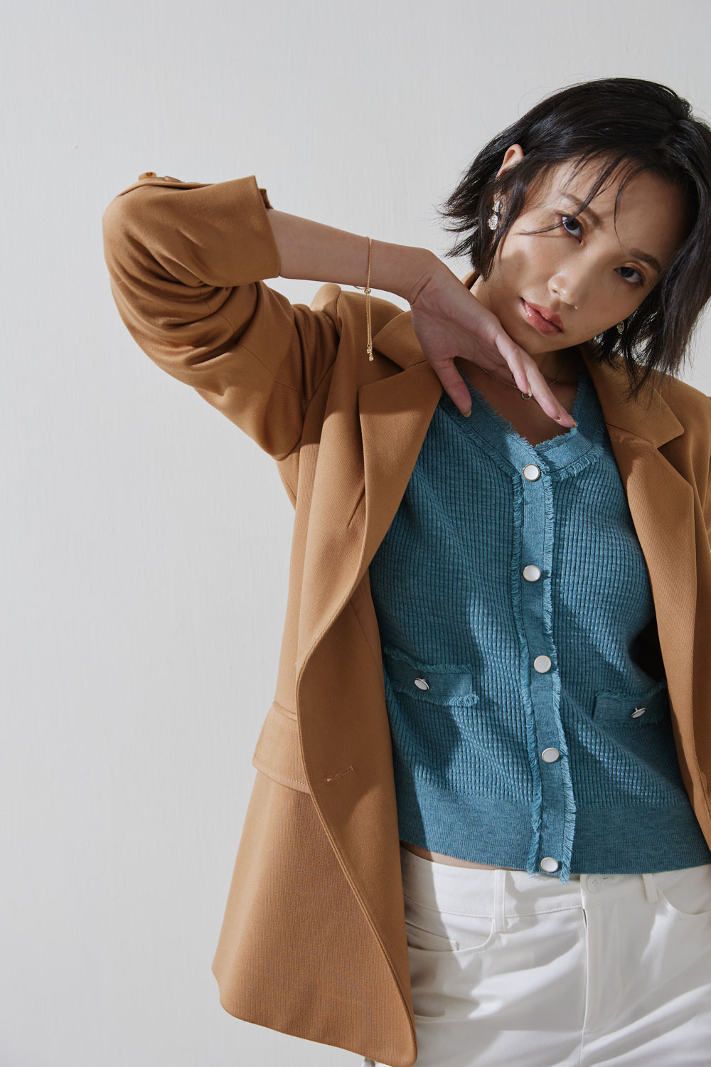 SST&C #Online Exclusive  Dark Golden Chrysanthemum Back Tie Lapel Jacket | 8162211005  (Outlet)_6