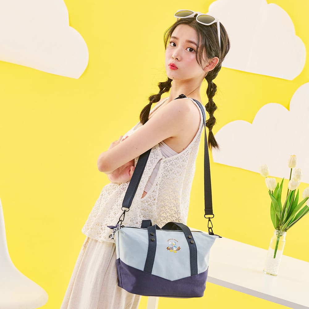 【DISNEY】唐老鴨-海邊走走鴨-兩用手提包-灰藍 PTD22-C5-52GB