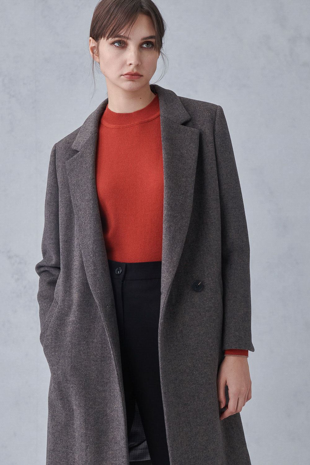 SST&C #Online Exclusive  Women’S Orange Red Design Half Turtleneck Sweater | 8662211003  (Outlet)_4