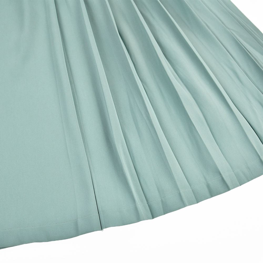 ILEY伊蕾 氣質高雅局部壓摺造型裙(綠色；M-XL)1224072247_3