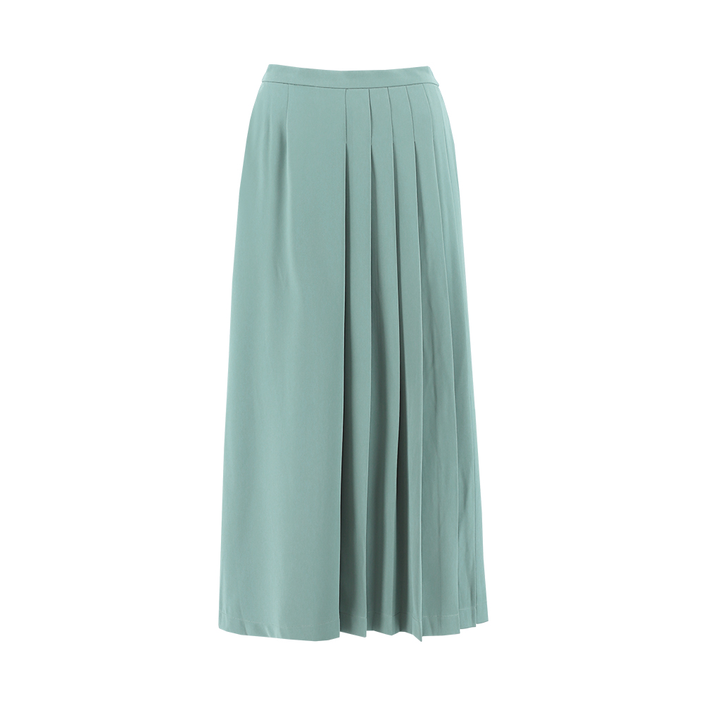 ILEY伊蕾 氣質高雅局部壓摺造型裙(綠色；M-XL)1224072247_4