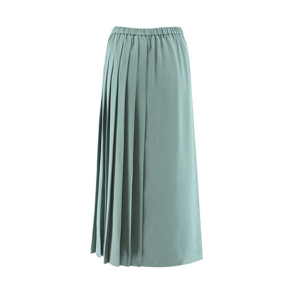 ILEY伊蕾 氣質高雅局部壓摺造型裙(綠色；M-XL)1224072247_5
