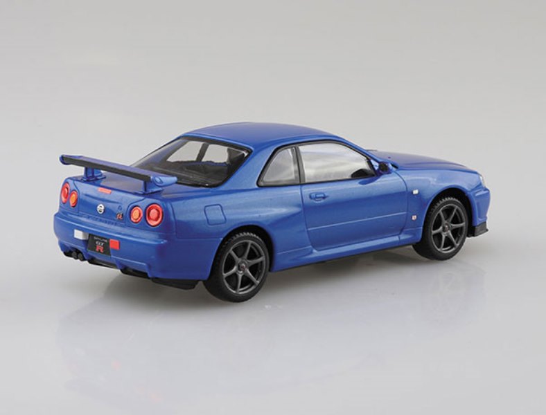 [免上色 免膠水] AOSHIMA 青島 Snap Kit系列 1/32 NISSAN 日產 Skyline GT-R R34 灣岸藍 組裝模型_2