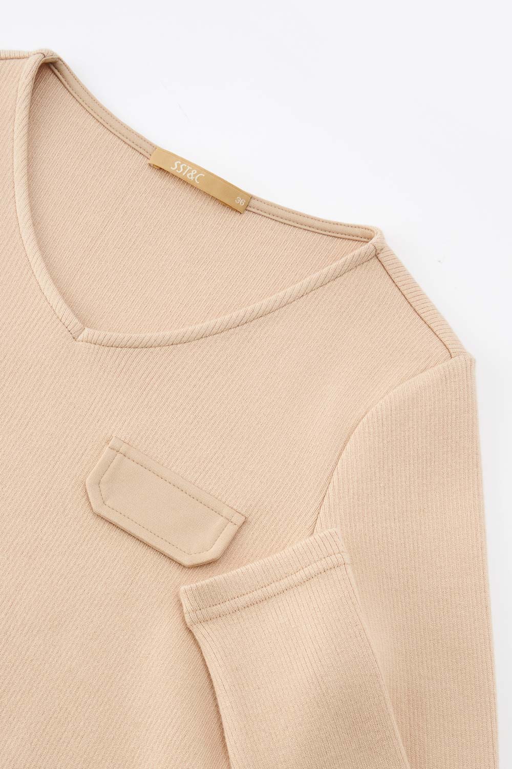 SST&C Mi Xing V-Neck Elastic Pocket Embellished Knitted Top | 8762211003  (Outlet)_9
