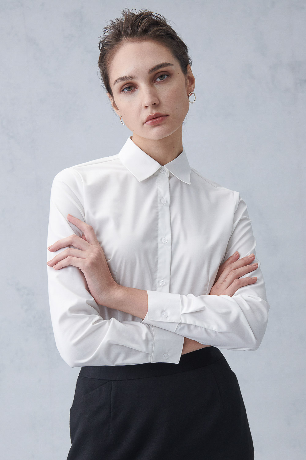 SST&C White Basic Slim Fit Shirt | 7562211001  (Outlet)_0