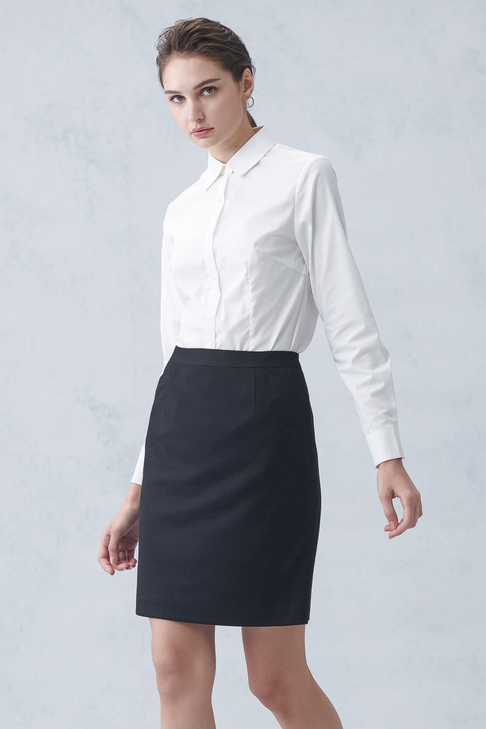 SST&C White Basic Slim Fit Shirt | 7562211001  (Outlet)_1