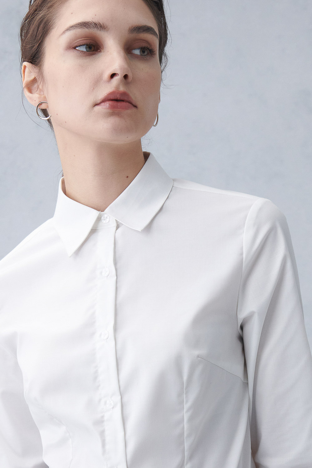 SST&C White Basic Slim Fit Shirt | 7562211001  (Outlet)_5