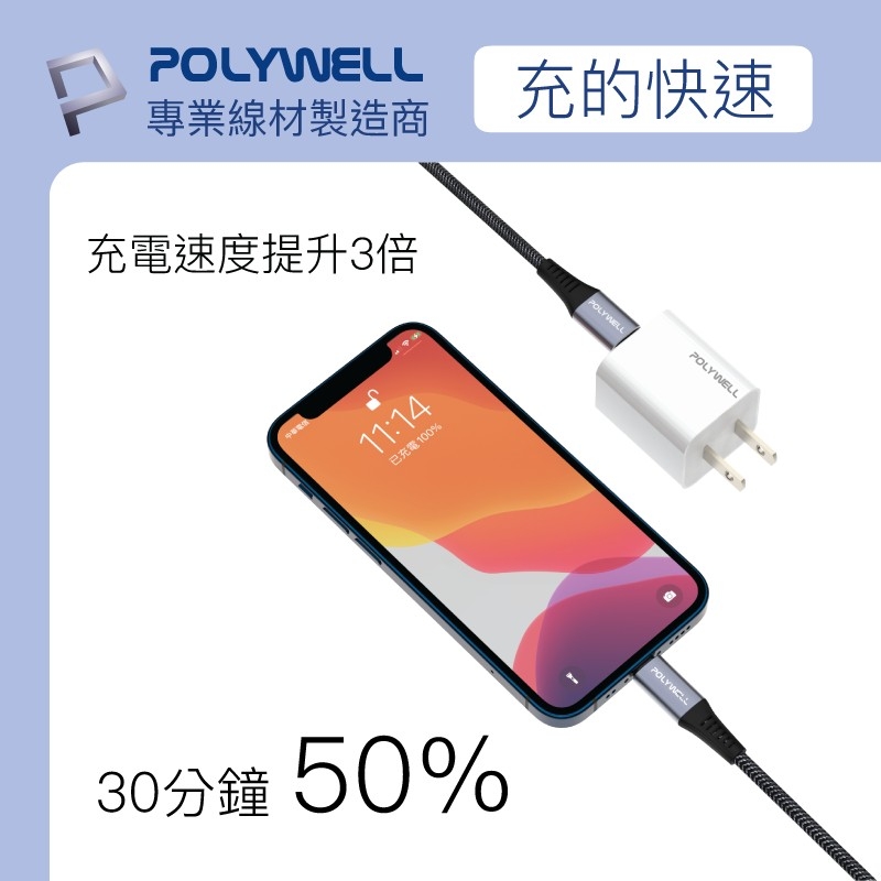 POLYWELL PD迷你快充頭 20W Type-C充電頭 豆腐頭 適用蘋果iPhone安卓 寶利威爾【BH0101】_9