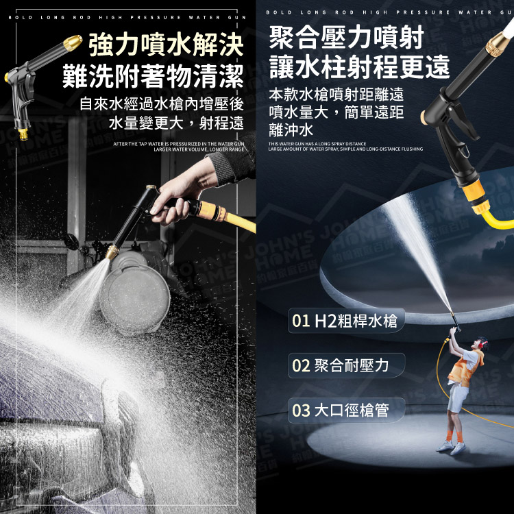 加粗長桿高壓水槍 多規格 洗車水槍 洗車器 洗車槍 澆花水槍 水槍套裝 沖洗水槍 清洗槍【ZT0103】《約翰家庭百貨_4