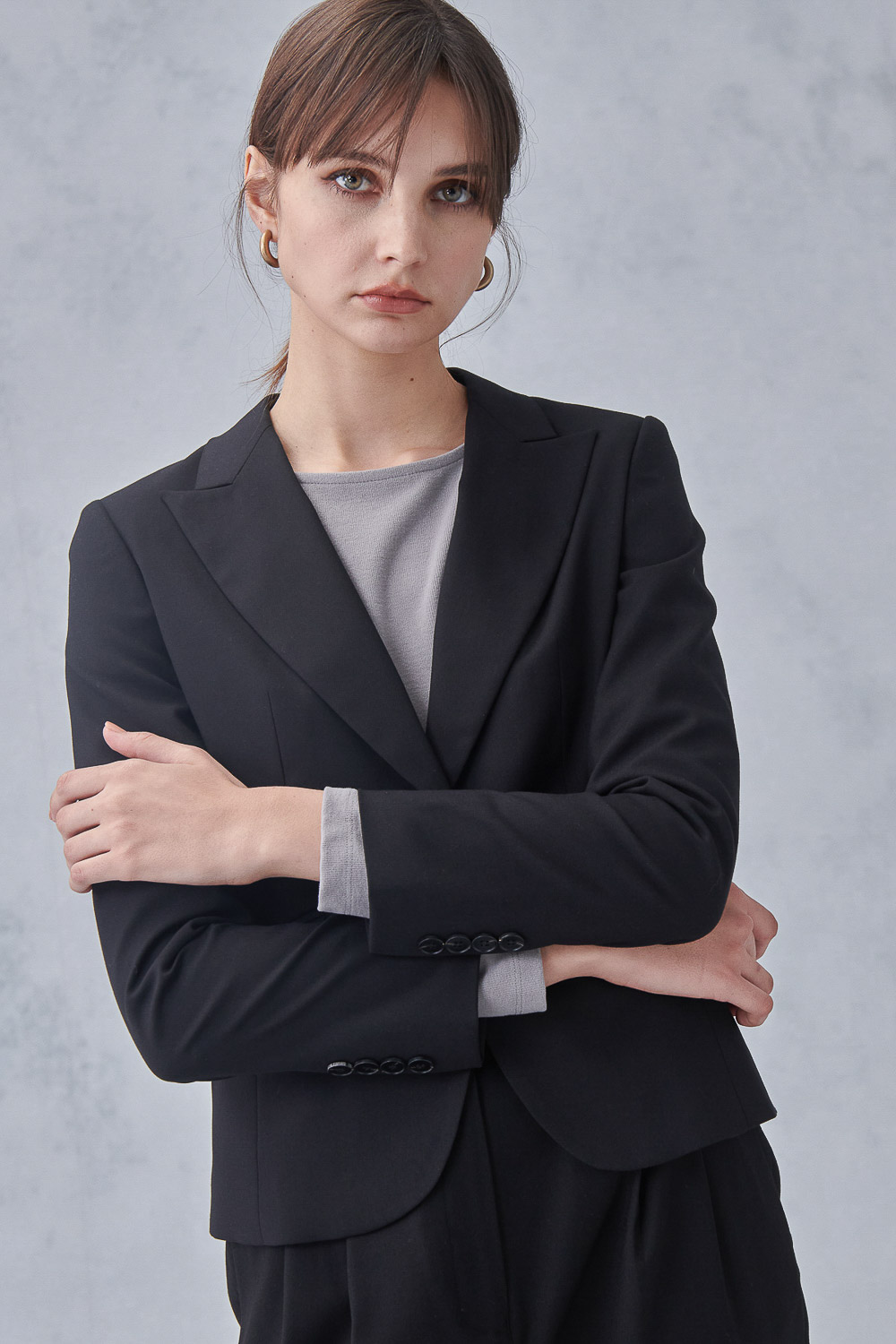 SST&C Black Short Sword Collar Suit Jacket | 7162211002  (Outlet)_1