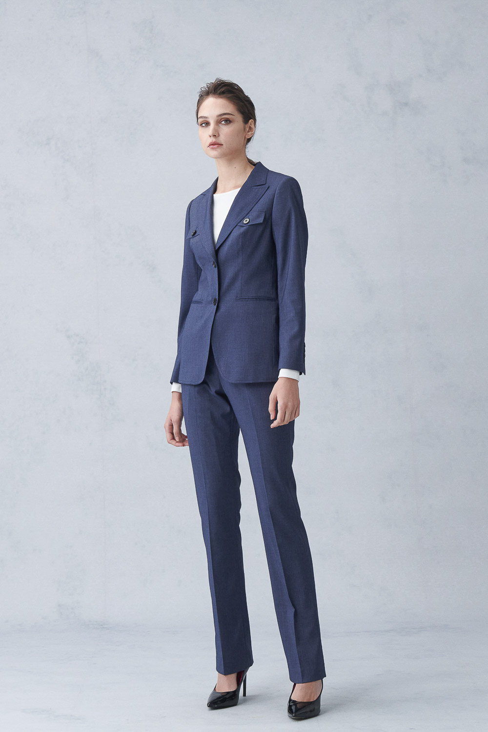 SST&C Denim Blue Sword Collar Suit Jacket | 7162211003  (Outlet)_3