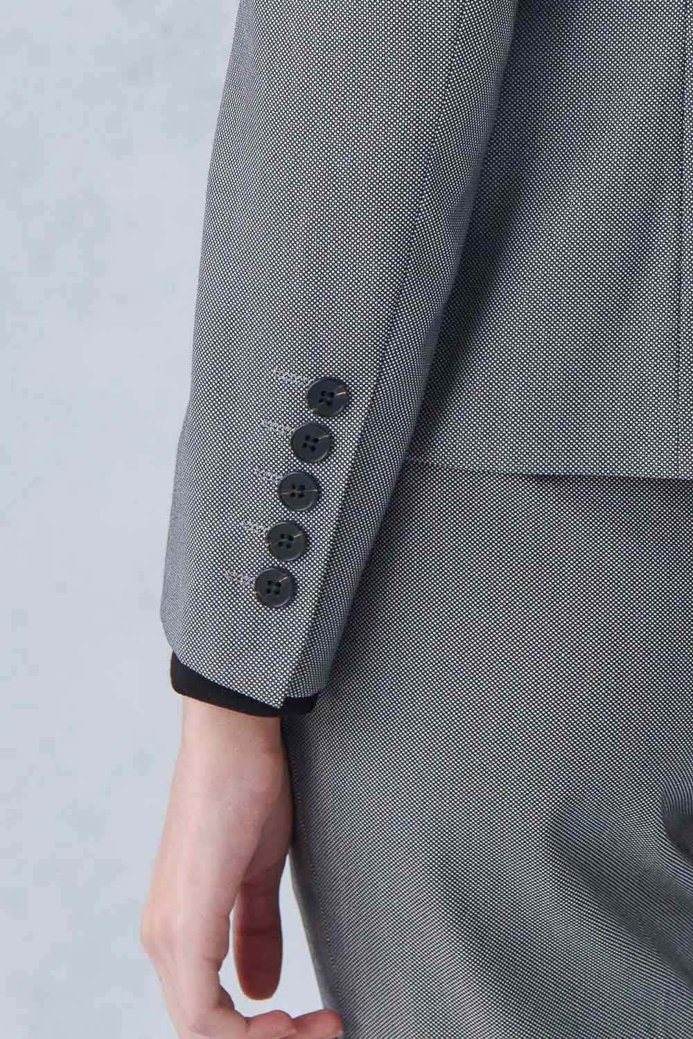 SST&C Gray Short Square Collar Suit Jacket | 7162211005  (Outlet)_6