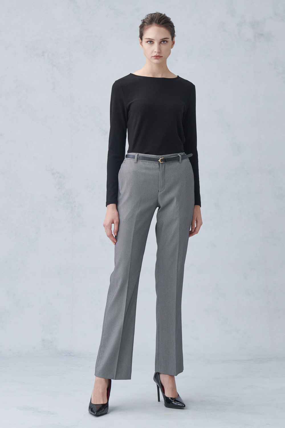 SST&C Gray Comfortable Straight Suit Trousers | 7262211005  (Outlet)_0