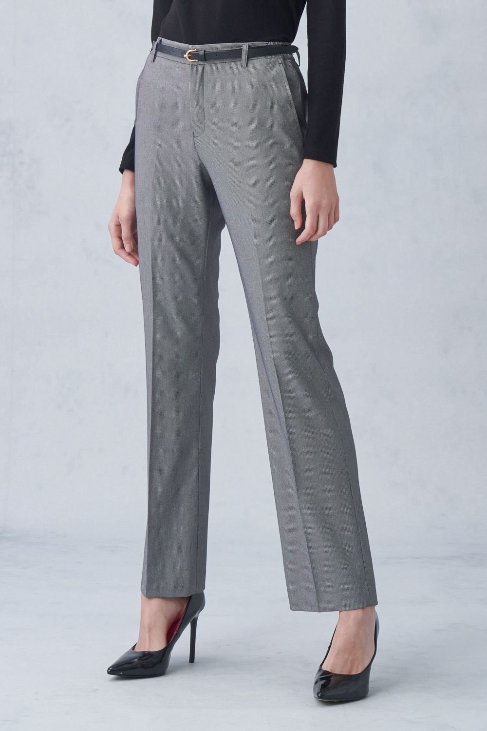 SST&C Gray Comfortable Straight Suit Trousers | 7262211005  (Outlet)_2