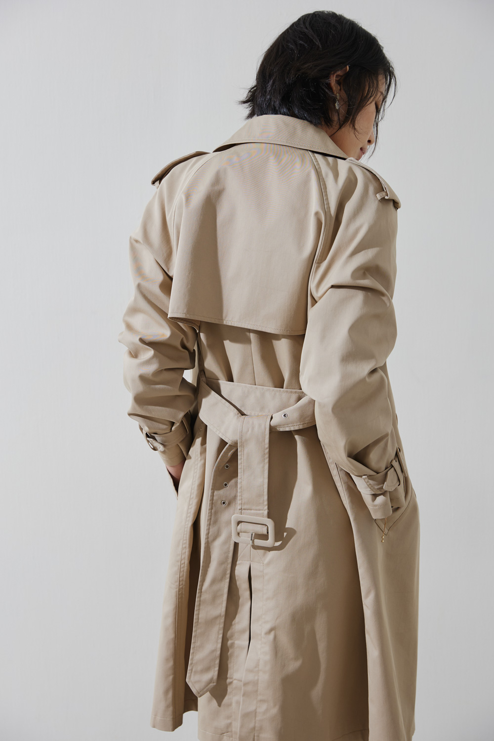 SST&C Light Khaki Lapel Trench Coat | 8162210010  (Outlet)_6