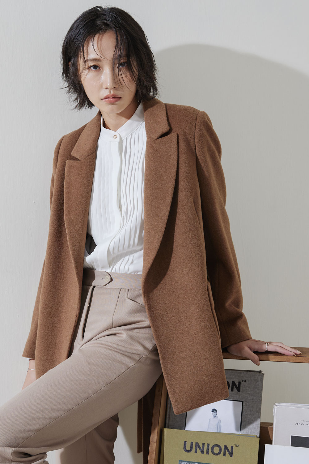 SST&C #Online Exclusive  Camel Strappy Short Coat | 8162210009  (Outlet)_0