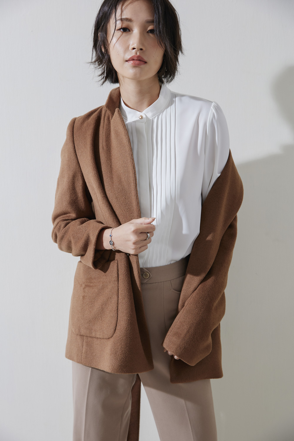SST&C #Online Exclusive  Camel Strappy Short Coat | 8162210009  (Outlet)_1