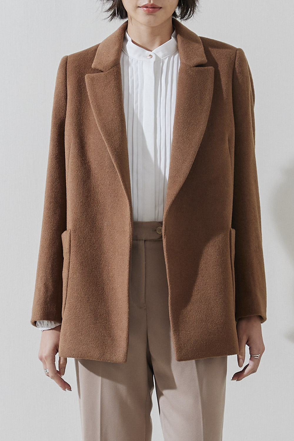 SST&C #Online Exclusive  Camel Strappy Short Coat | 8162210009  (Outlet)_7