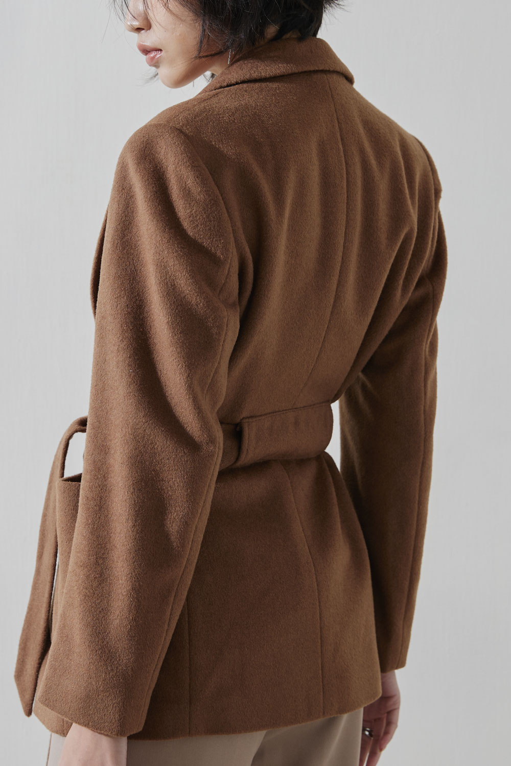 SST&C #Online Exclusive  Camel Strappy Short Coat | 8162210009  (Outlet)_8