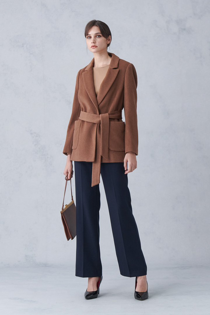 SST&C #Online Exclusive  Camel Strappy Short Coat | 8162210009  (Outlet)_3
