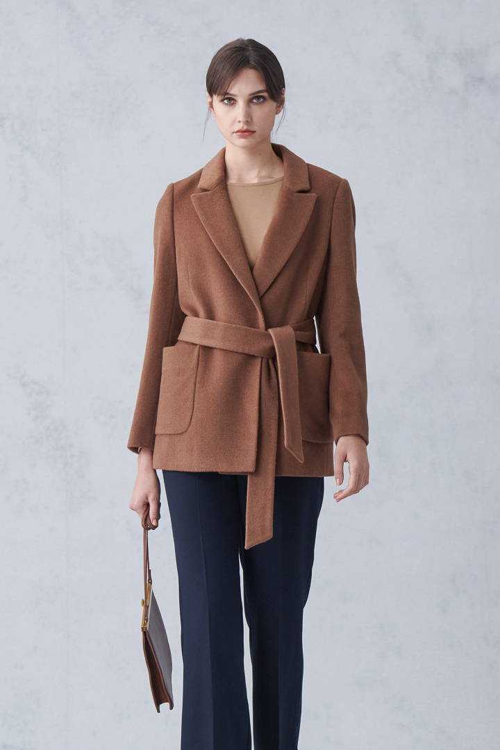 SST&C #Online Exclusive  Camel Strappy Short Coat | 8162210009  (Outlet)_4