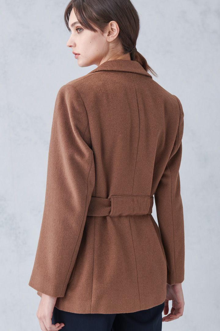 SST&C #Online Exclusive  Camel Strappy Short Coat | 8162210009  (Outlet)_6