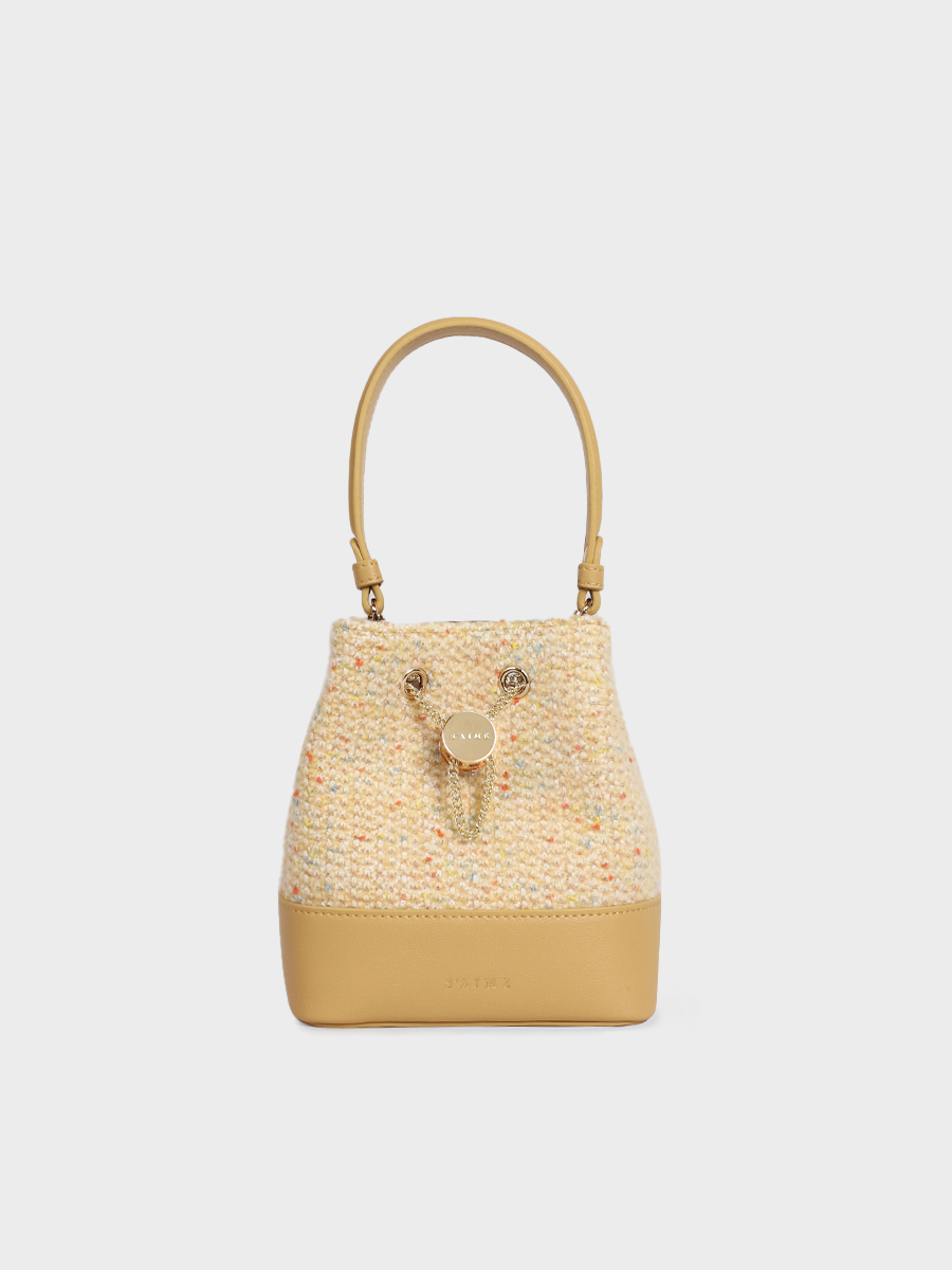 送料込★S’AIME★百褶束口小水桶包★コインケ-ス付ショルダ-BAG S'AIME 菱格絎縫束口小水桶包｜S'AIME 東京企劃