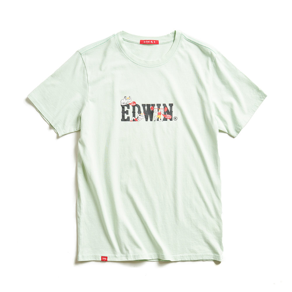 EDWIN｜中性｜運動人物插畫印花短袖T恤