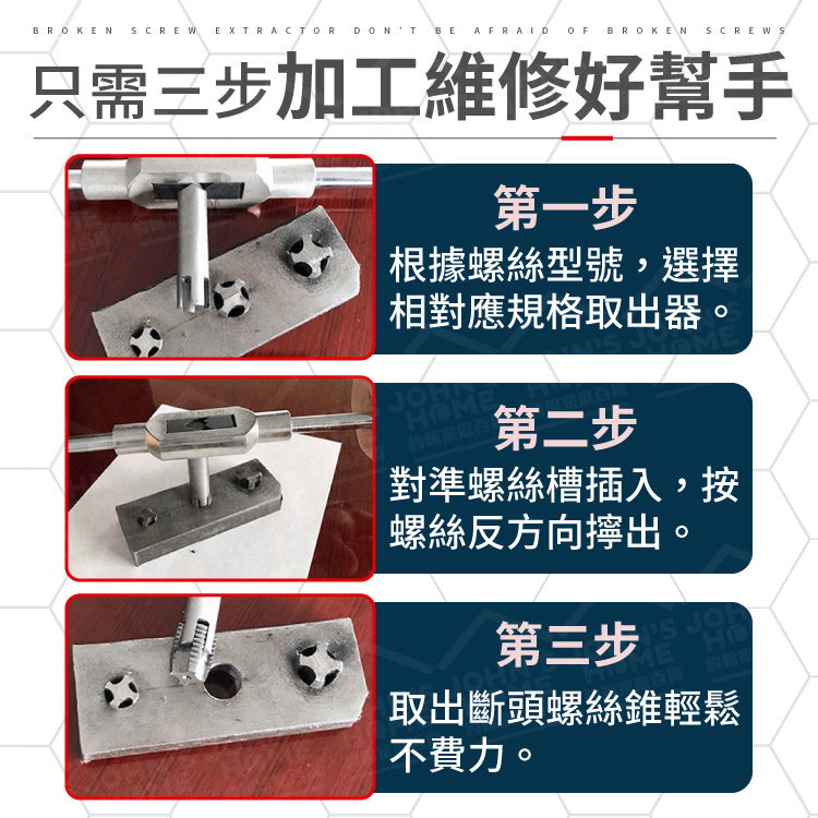 斷頭絲錐取出器 多規格 萬能取斷絲 攻牙器 退牙器 螺絲取出器 拔卸螺絲拆除器 滑牙鑽頭【A50105】《約翰家庭百貨_8