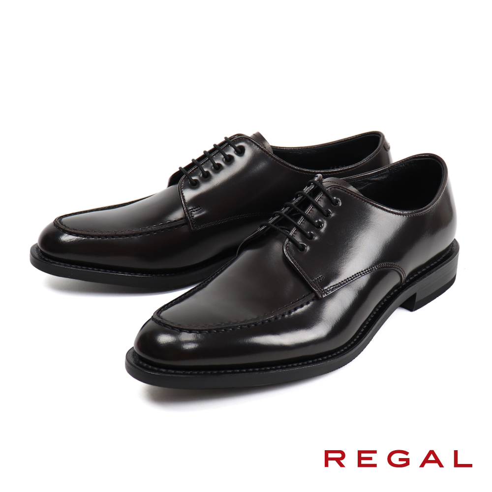 【REGAL】日系質感典雅裙飾德比鞋 深棕色(16BL-DBR)