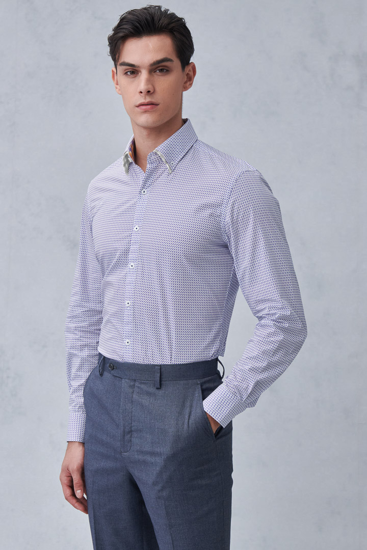 SST&C #Comfortable Cotton  Blue and Purple Small Rocket Print Shirt | 0312212001  (Outlet)_3