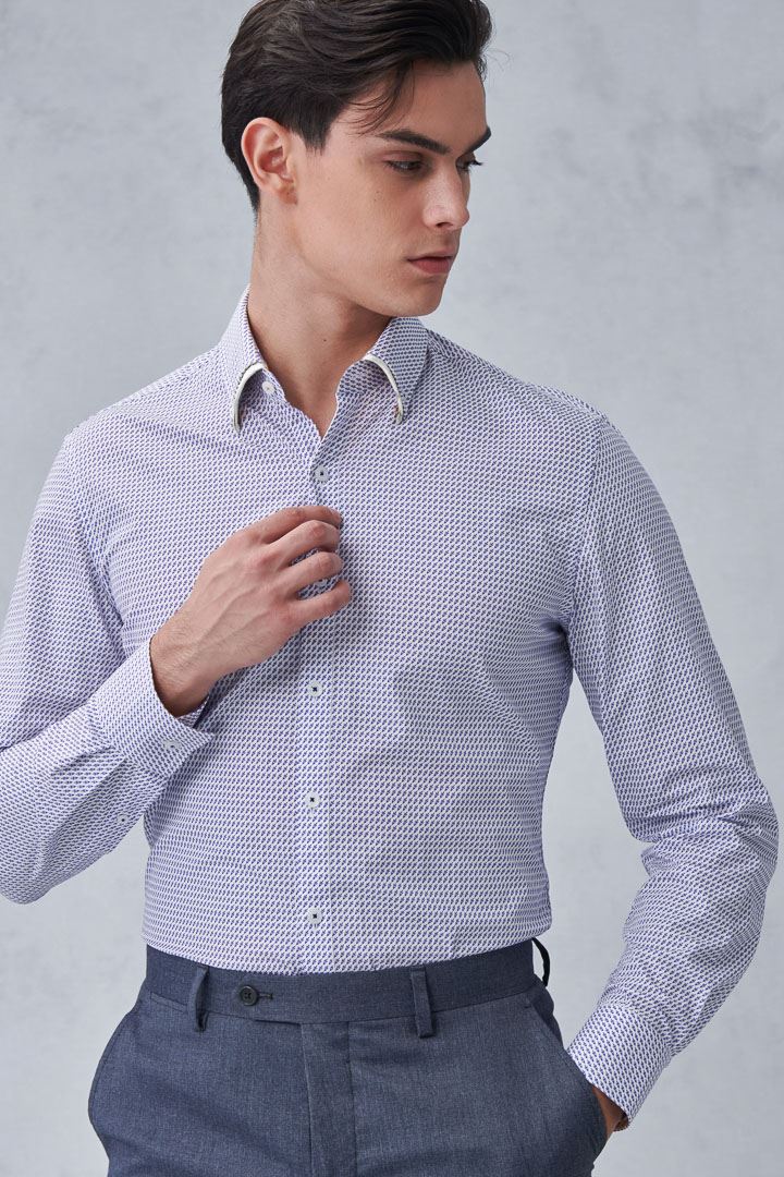 SST&C #Comfortable Cotton  Blue and Purple Small Rocket Print Shirt | 0312212001  (Outlet)_4