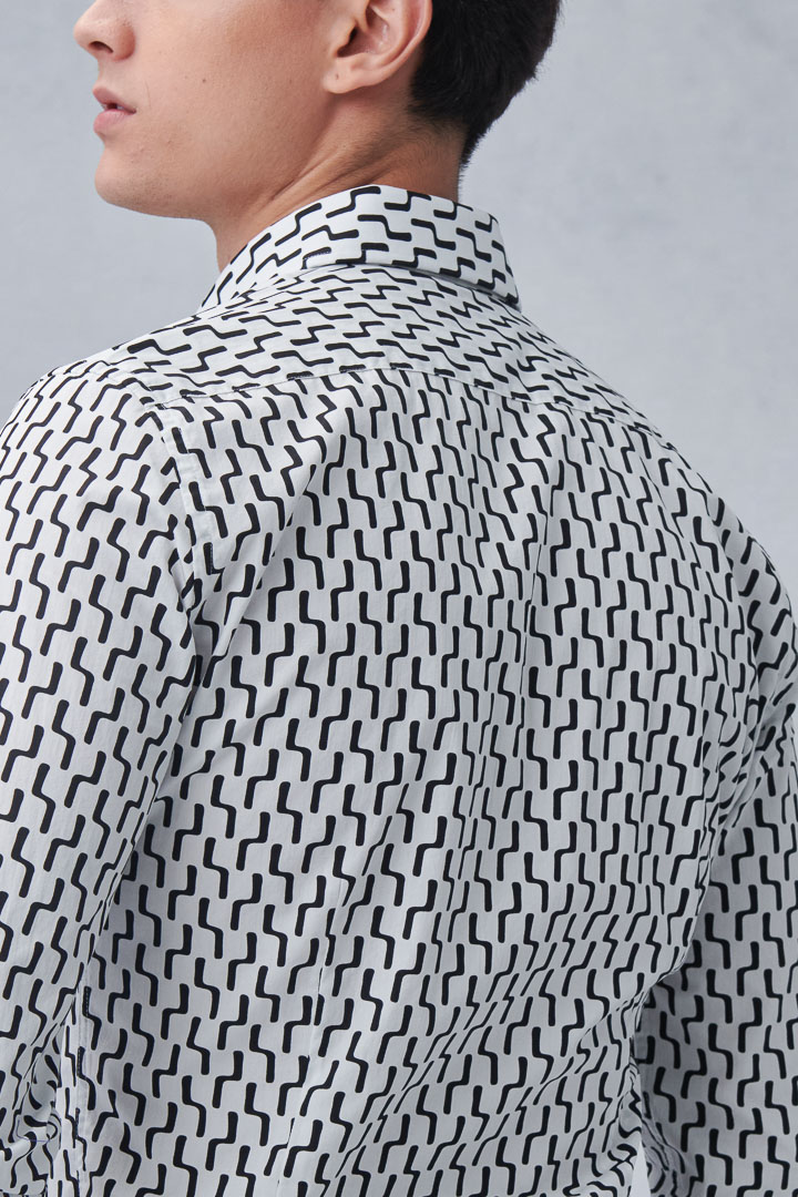 SST&C #Comfortable Cotton  Black Line Printed Shirt | 0312212002  (Outlet)_6