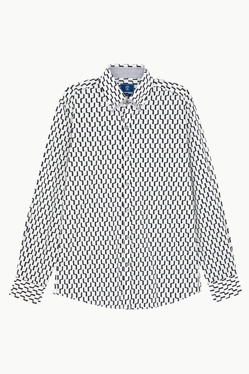 SST&C #Comfortable Cotton  Black Line Printed Shirt | 0312212002  (Outlet)_7