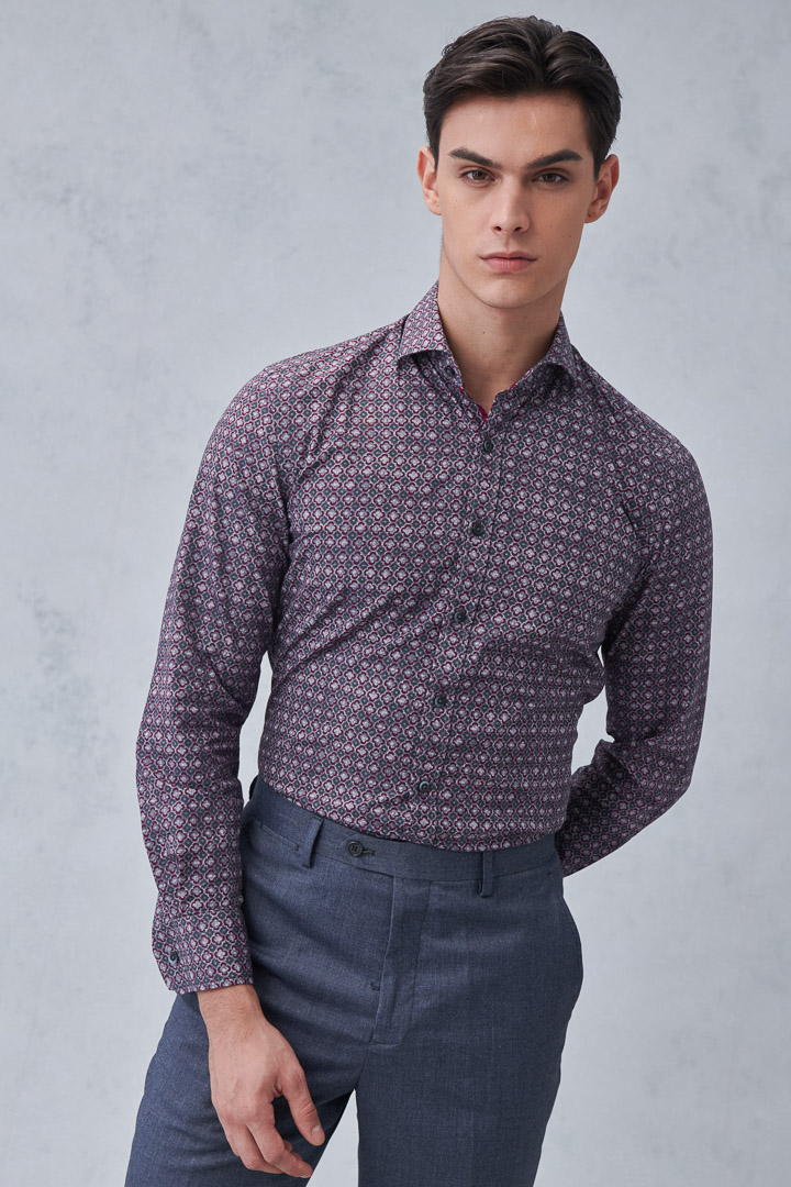SST&C #Comfortable Cotton  Purple Flower Printed Shirt | 0312212004  (Outlet)_2