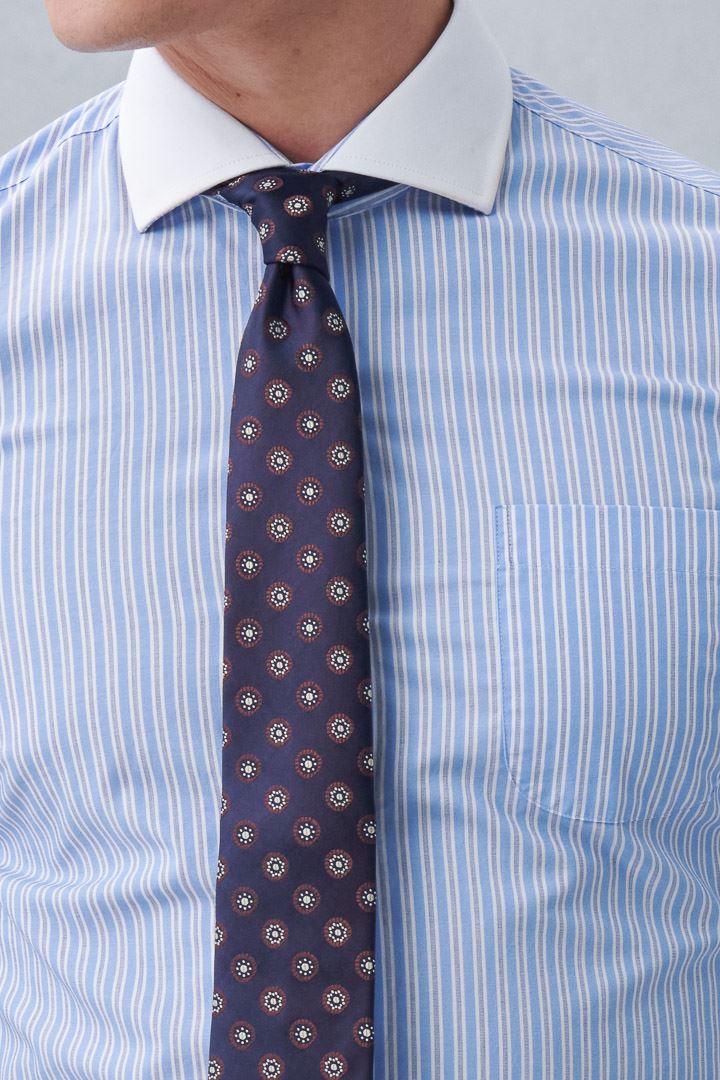 SST&C #Comfortable Cotton  Blue and White Striped Pattern Single Pocket Shirt | 0312212008  (Outlet)_6