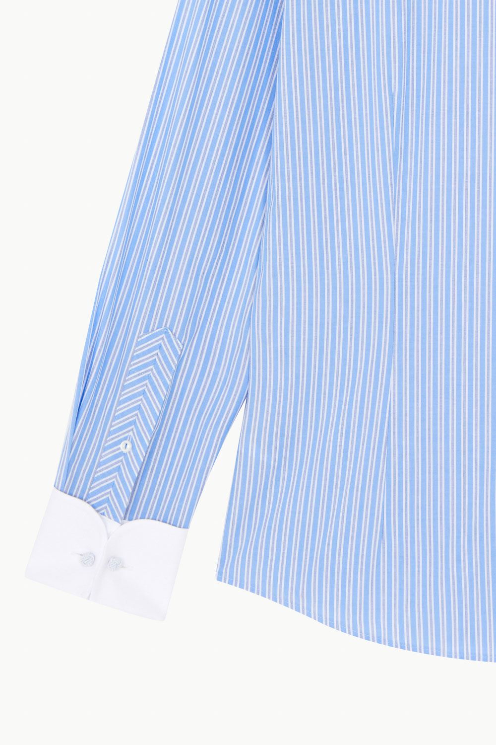 SST&C #Comfortable Cotton  Blue and White Striped Pattern Single Pocket Shirt | 0312212008  (Outlet)_9